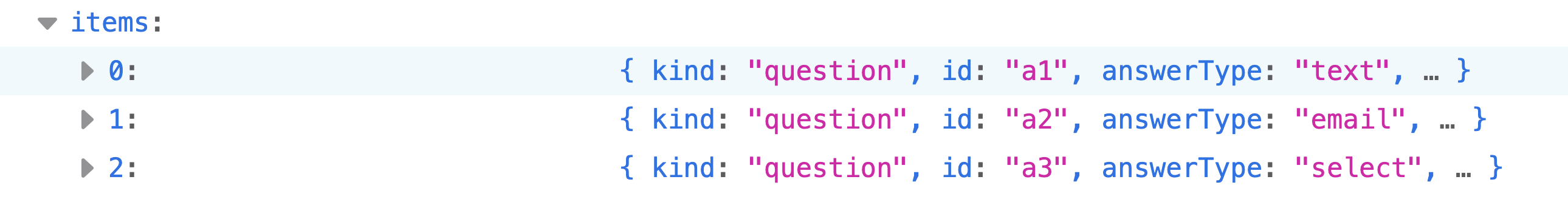 Three question types